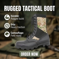 Bottes tactiques KMS personnalisables pour hommes, en cuir noir camouflage, robustes, imperméables, pour la randonnée et l'entraînement