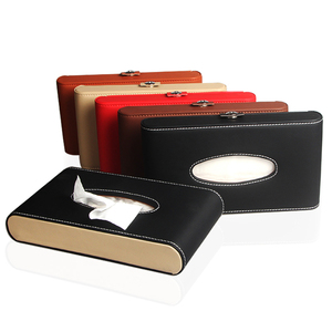 Caja de papel tisú de cuero de alta calidad, organizador de visera de coche, nuevo diseño - Product Image 1