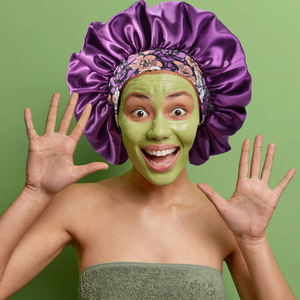 Gorro forrado de satén con estampado de belleza para mujer, gorros sedosos para el cuidado del cabello, cubierta para la cabeza - Product Image 6