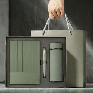 Wholesale Luxury Business Gifts Handmade Silk Screen Printed <b>Notebook</b> Pen Personalized Custom Logo Soft Cover Corporate Gift <b>Set</b> - Product Image 3