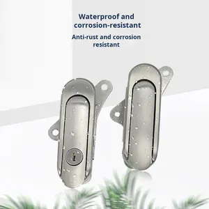Serratura <span class=keywords><strong>per</strong></span> <span class=keywords><strong>Porta</strong></span> in Legno AB403/1/G in Acciaio Inox, Montaggio a Superficie, Design Moderno con Gancio, Controllo a Chiave, Serratura a Collegamento <span class=keywords><strong>per</strong></span> Armadietto - Product Image 5