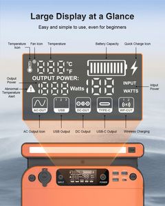 Station d'alimentation portable MPPT 500W à alimentation directe d'usine avec allume-cigare, batterie LiFePO4, capacité 518Wh pour événements en plein air - Product Image 6
