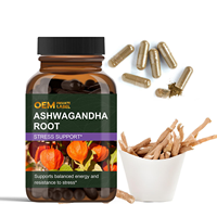 Capsules d'Ashwagandha Naturelle Extra Forte 3000mg OEM, Complément Énergétique, Soulagement du Stress, Pilule pour le Sommeil avec Extrait d'Ashwagandha