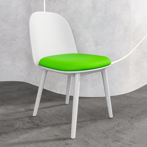 Set di Sedia Bianca a Conchiglia con Cuscino e Tavolo Rotondo per Showroom, Caffè e Stand Espositivi - Product Image 5