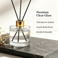 Diffuseur d'arômes cylindrique transparent en verre soufflé épaissi moderne, flacon de parfum à bâtonnets, ornement décoratif