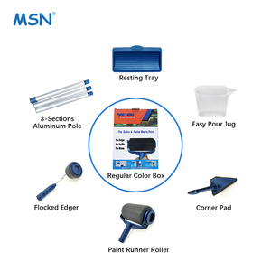 Kit de rodillo de pintura MSN, juego de corredor de pintura multifuncional, cepillo de rodillo de pintura, bordeadora flocada, cortador de esquinas, juego de herramientas de impresión - Product Image 5