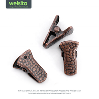 Pince métallique OEM personnalisée avec logo, mini 20 mm, couleur laiton antique, avec ressort plat, pour bureau, école, usage domestique, marque Weisita