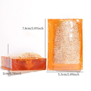 Savon de bain artisanal transparent aux huiles essentielles GINGER, barre corporelle exfoliante au loofah, anti-acné, nettoyant, massant et hydratant - Product Image 4