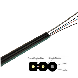 Câble à fibre <span class=keywords><strong>optique</strong></span> FTTH monomode intérieur/extérieur G652D/G657A1/G657A2 avec <span class=keywords><strong>fil</strong></span> d'acier autoportant - Product Image 2