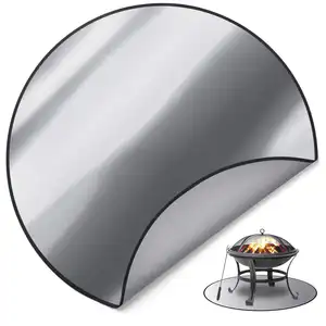 Tikar lubang api bulat untuk di bawah 22-36 inci tahan panas Bbq Grill Pad untuk Fire Pit Bbq Grill tikar tahan api