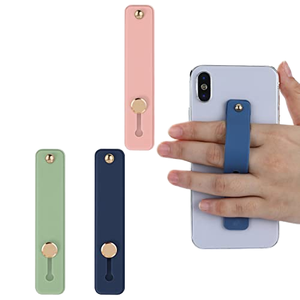 สายรัดโทรศัพท์ Cobee 5 ชิ้น - สายรัดนิ้วซิลิโคน ใช้ติดกับเตียงได้ พร้อมเทปกาว (สีดำ น้ำเงิน ชมพู เขียว เทา) - Product Image 1