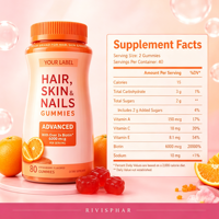 Gummies Cheveux Peau Ongles avec Biotine Collagène et Vitamines – Complément Beauté Marque Blanche pour Soutien Peau, Cheveux et Ongles – OEM ODM