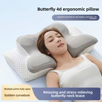 Oreiller papillon moderne antistatique en mousse à mémoire de forme, housse en fibre de bambou écologique lavable, design ergonomique, anti-ronflement, sommeil profond