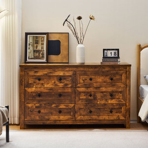 WholesaleVintage Farmhouse Dormitorio Almacenamiento <span class=keywords><strong>de</strong></span> <span class=keywords><strong>madera</strong></span> Tocador Organizador Rústico 6 Cajones Tocador para Dormitorio Sala <span class=keywords><strong>de</strong></span> estar - Product Image 4
