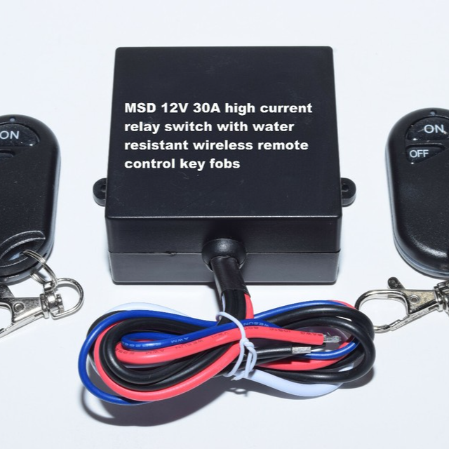 High Performance 12V 30A 315mhz on off relay switch with 2 wireless remote control key fob RX10-2 Industrial Use