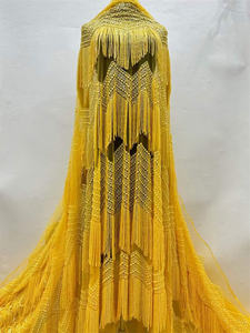 Nuovo 2024 di lusso con perline e nappe frangia in pizzo ricamato in Tulle - Product Image 2