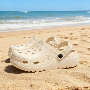 Zuecos de Plataforma Ligeros para Mujer, Sandalias Blancas Transpirables de EVA con Tacón Plano de 3 cm, para Usar en la Playa en Verano - Product Image 4