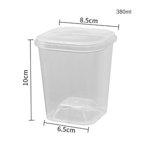 แก้วพลาสติกใสแบบใช้แล้วทิ้งทรงสี่เหลี่ยมสำหรับมูส พุดดิ้ง และของหวาน ทนความร้อนสูง พร้อมฝาปิด - Product Image 5