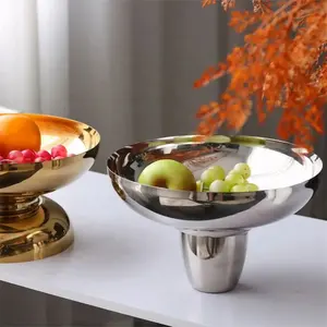 Wholesale Customized Modern Nordic Dry Fruit Compote Wedding Decoration Chocolate Bowl Metal Silver Modern Art Bowl