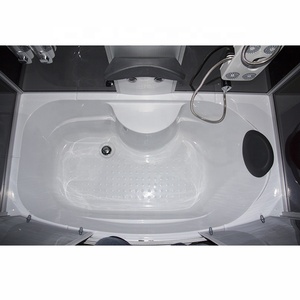 Salle de bain de luxe Cabine de douche à vapeur coulissante à secteur noir avec <span class=keywords><strong>baignoire</strong></span> à remous - Product Image 6