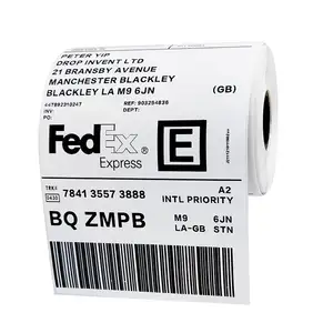 verpackungsetiketten kundenspezifisch 4×6 100*150 kundendefinierte aufkleber logo express label aufkleber thermopapier 100×100 rolle
