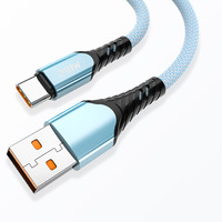 Cable USB-C a Tipo-C de Nailon Trenzado de 240W con Carga Rápida QC4.0 10A 1.5m para Computadora, Cámara y Auriculares