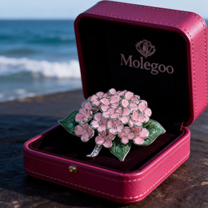 Broche de Flor de Hortensia Elegante Original, Chapado en Oro Rosa, Aleación de Zinc, Regalo para Mujer, Pin de Moda - Product Image 3