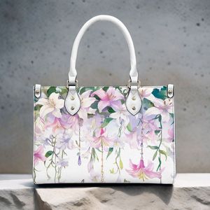 Custom image Women's PU Tote <b>Handbag</b> Zippered Closure Single Handle Polyester Lining Winter Autumn Spring Summer Letter Chain <b>Cheap</b> - Product Image 2