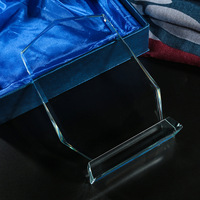 Plaque de trophée en cristal transparent gravée au laser sur mesure HBL, forme bouclier, pour récompense de compétition d'entreprise, souvenir