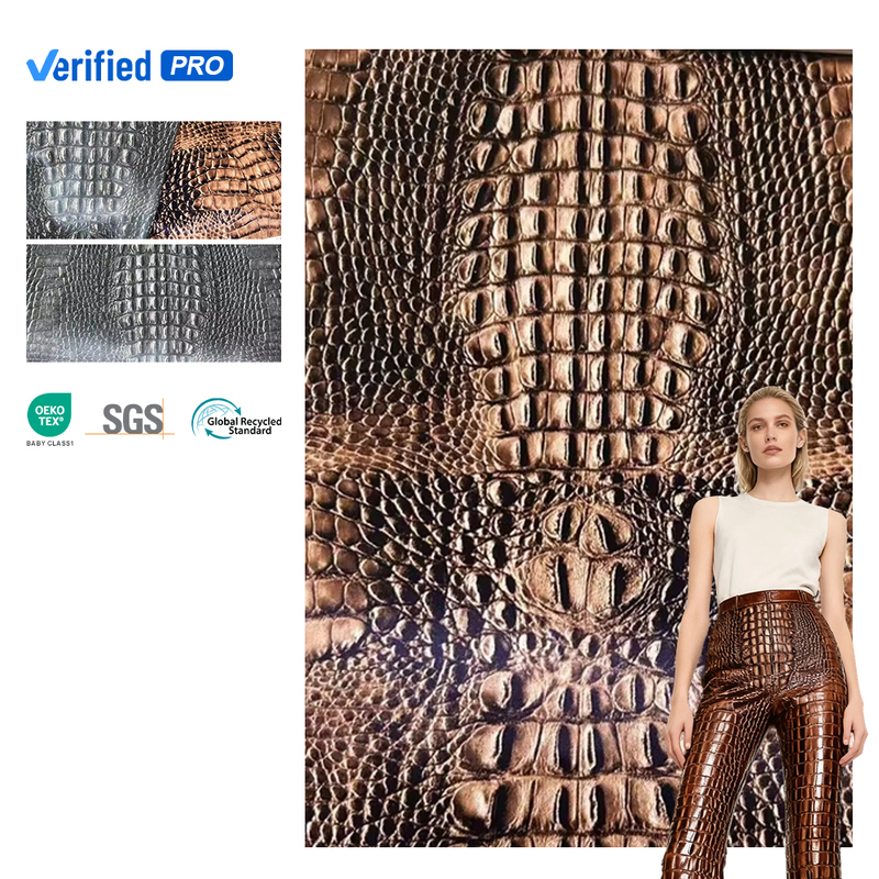 Waterproof PU Stretch Leather Fabric Print