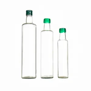 Guter Preis 100 ml 250 ml 500 ml 750 ml 1000 ml transparentes Glas Olivenöl-Glasflasche mit Ausgießer-Spout für Küche