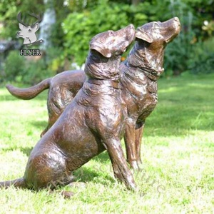 Statue pour enfants en plein air Sculpture de jardin en bronze grandeur nature d'un garçon et d'un chien-Statue du meilleur <span class=keywords><strong>ami</strong></span> - Product Image 4