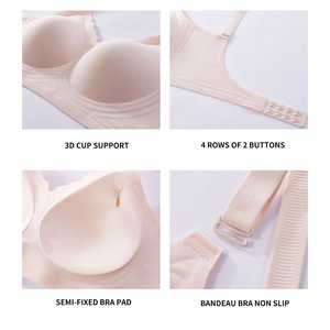 Mujeres sin costuras Push up suave gelatina de apoyo cómodo transpirable de talla grande Bralette sin espalda cruzada sujetador Sexy para vestido - Product Image 5