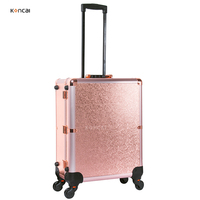Valise de Maquillage Professionnelle à LED, en Aluminium, Durable, pour Cosmétiques et Bonbons, avec Roulettes
