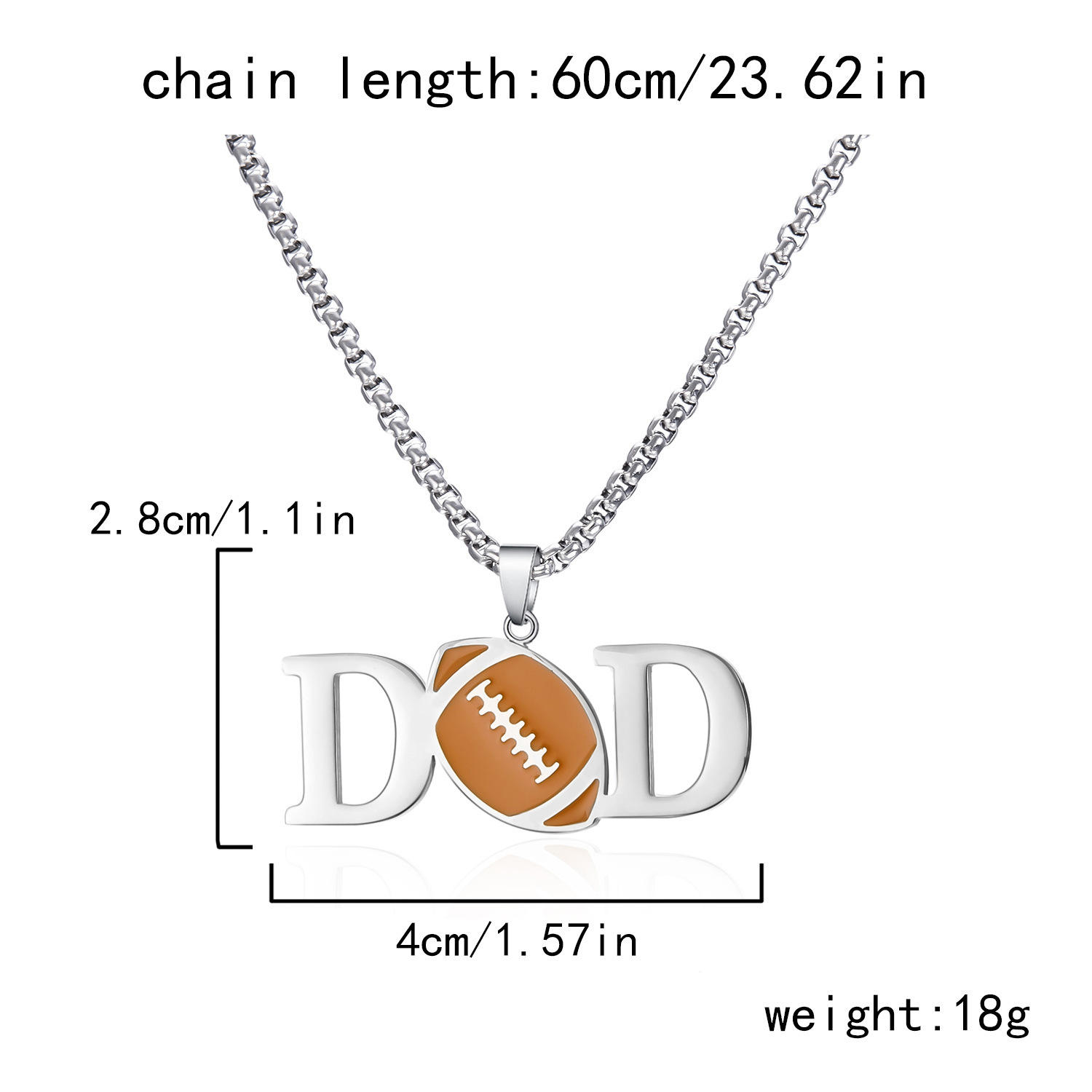 DAD rugby necklace