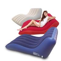 Canapé-lit floqué moderne pour camping en plein air - Chaise longue/salopette gonflable extra large et épaisse, pliable et portable pour la sieste