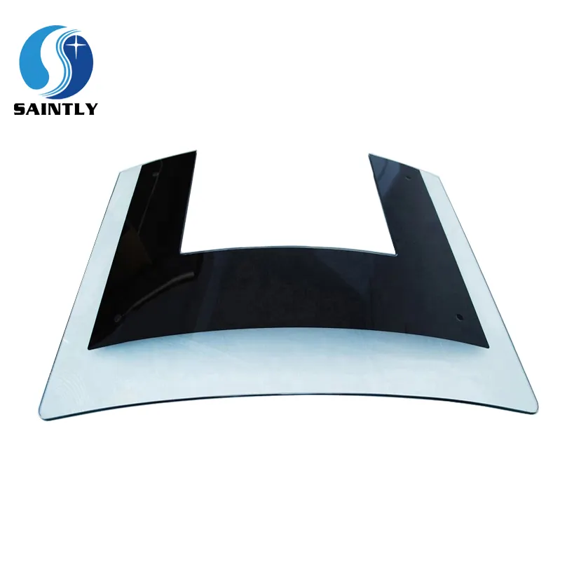 China suministro de 6mm templado panel impreso de vidrio para cocina de la gama hood partes curva bend negro de impresión de pantalla de seda de vidrio