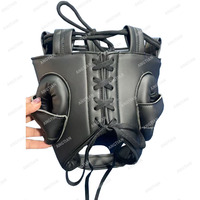 Protège-visage en cuir pleine fleur robuste et durable, personnalisé en usine, pour la boxe, le MMA, le Muay Thai et le sparring