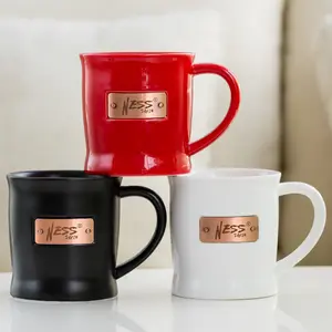Newest creative laser engraving stoneware coffee mug custom color metallic logo ceramic coffee tea mugs
