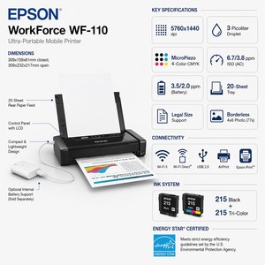 Lightweight Wireless Portable Inkjet <b>Printer</b> with Foldable Paper Tray, <b>Compact</b> Travel <b>Printer</b> for Business Trade Show - Product Image 3