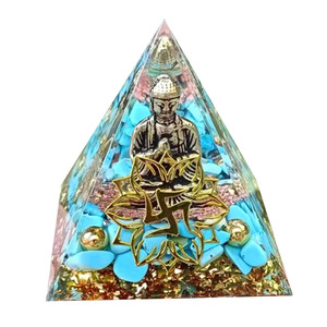 Estatua de Buda, Pirámide de Cristal, Resina Epoxi, Decoración para el Hogar, Adorno de Escritorio, Regalo de Feng Shui, Decoración para Sala de Estar - Product Image 5