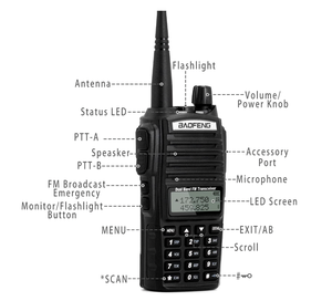 วิทยุสื่อสารสองทาง Baofeng BF UV 82 UV82 5W UHF VHF UV วิทยุ FM พร้อม CE FCC PTT IPX5วิทยุสมัครเล่นระยะไกล - Product Image 2