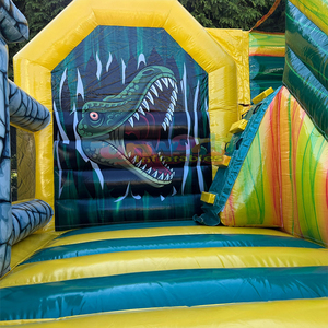Castillo inflable de dinosaurio T-Rex con tobogán, combo inflable para fiestas infantiles, casa de brinco. - Product Image 3