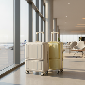 <span class=keywords><strong>Valise</strong></span> à roulettes multifonctionnelle en PC à ouverture frontale de 20 pouces, durable, pour voyage, vente en gros pour femmes - Product Image 1