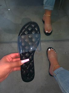 Latest Clear Trendyvladies Wide Feet Friday Jelly Sandals Soft Outdoor Transparent Holiday Beach Slipperwaffle <b>Slides</b> Slippers - Product Image 5