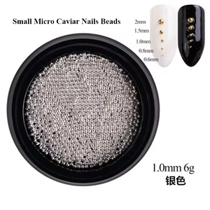 Mini cuentas de Metal de acero inoxidable <span class=keywords><strong>para</strong></span> decoración de uñas, cuentas de Caviar pequeñas de color gris, oro rosa, <span class=keywords><strong>para</strong></span> decoración artística de uñas - Product Image 6