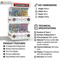 Machine à capsules de jouets à monnayeur professionnelle haute capacité et colorée pour centre commercial et salle de jeux, type Gashapon