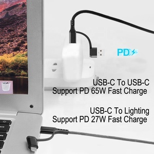 Cable USB C a Lightning de Nylon Trenzado Premium de 1m/3.3ft, 4 en 1, USB A/C a C/L, Cargador Múltiple, Carga Rápida PD27W/65W/60W, Cable de Datos - Product Image 3