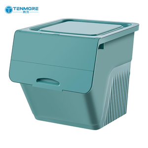 Bac de rangement pour jouets d'enfants de grande capacité, boîte de rangement empilable pour vêtements avec couvercle rabattable à l'avant pour salle de jeux et crèche - Product Image 2