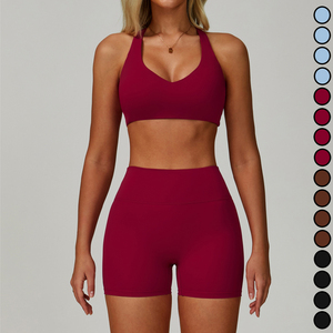Shorts de <span class=keywords><strong>Sport</strong></span> et Fitness pour Femmes, Vêtements de <span class=keywords><strong>Sport</strong></span> à <span class=keywords><strong>Taille</strong></span> en V, Pantalons de Yoga, Lots de 4 Pièces en Gros - Product Image 4